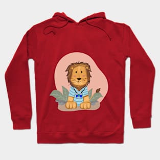 Cute Lion Illustration Capturing the Wild Hoodie